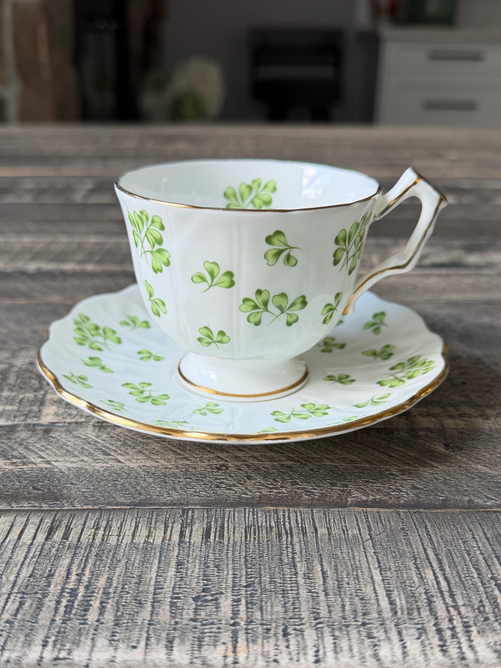 Vintage Aynsley Shamrock Fine Bone China Teacup and Saucer